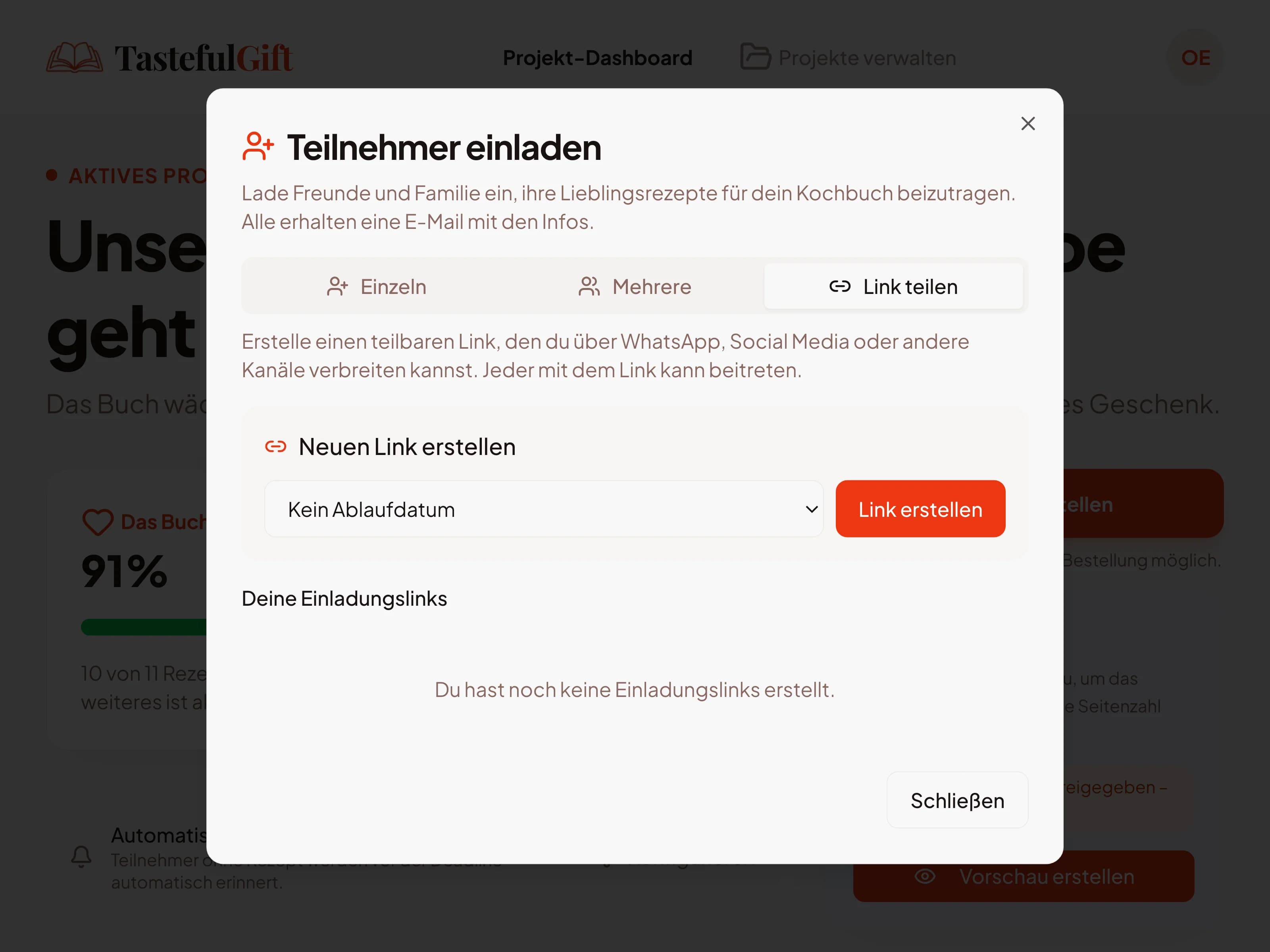 Einladungsdialog